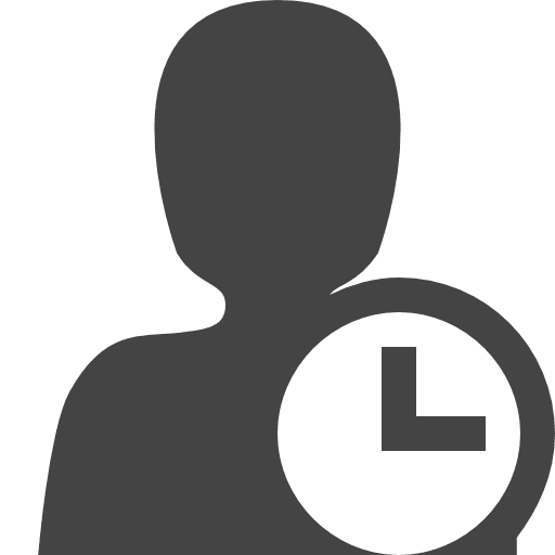 User and clock timer waiting time icon