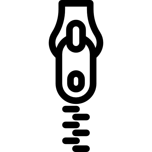 Zipper tools and utensils zipper fabric icon