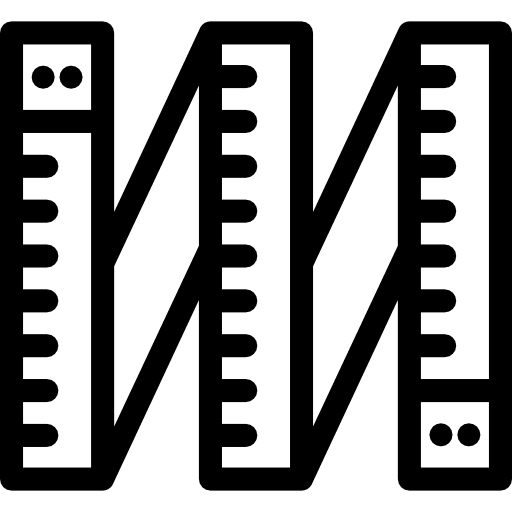 Ruler scales measurement tools and utensils icon