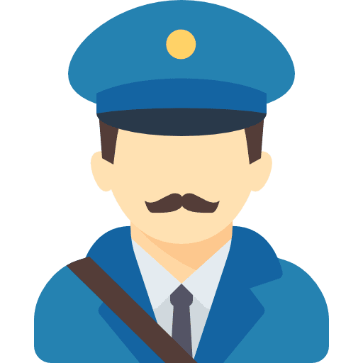 Postman job people occupation icon
