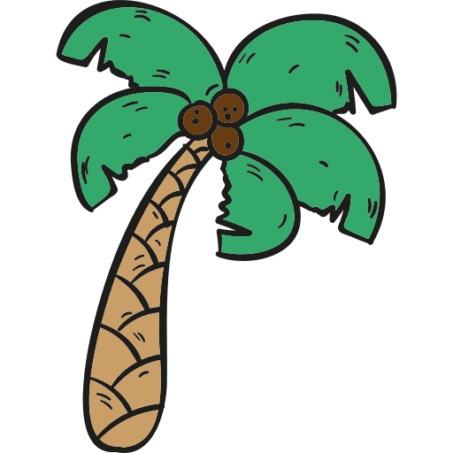 Palm tree botanical nature summertime icon
