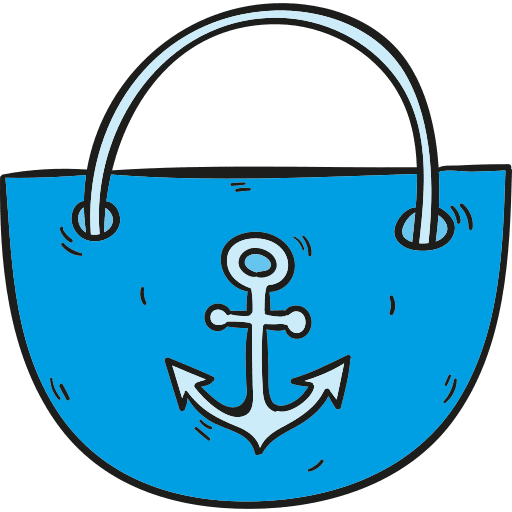 Beach bag beach sand sunny icon