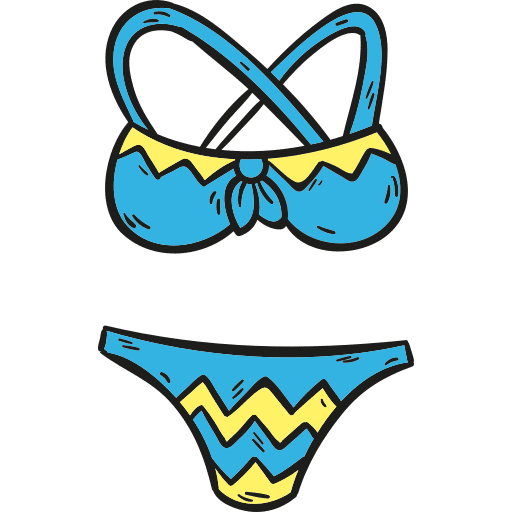 Bikini femenine clothes beach icon