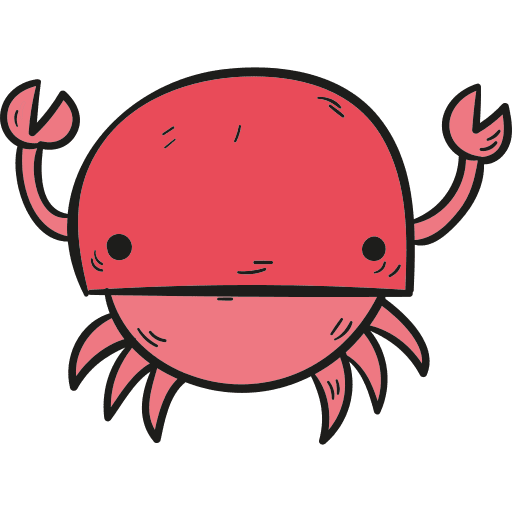Crab summer aquarium beach icon