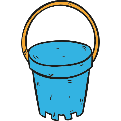 Sand bucket childhood leisure bucket icon