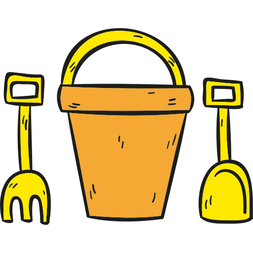 Sand bucket summertime tools and utensils leisure icon