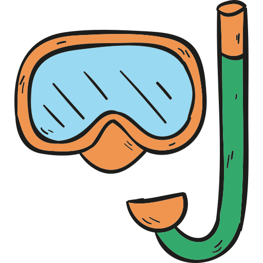 Snorkel dive summertime sea icon