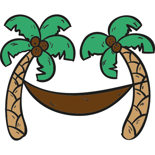 Hammock palm trees tropical nature icon