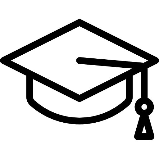 Mortarboard academy cap academic icon