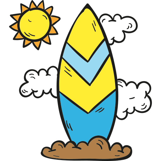 Surfboard equipment sports and competition summertime icon