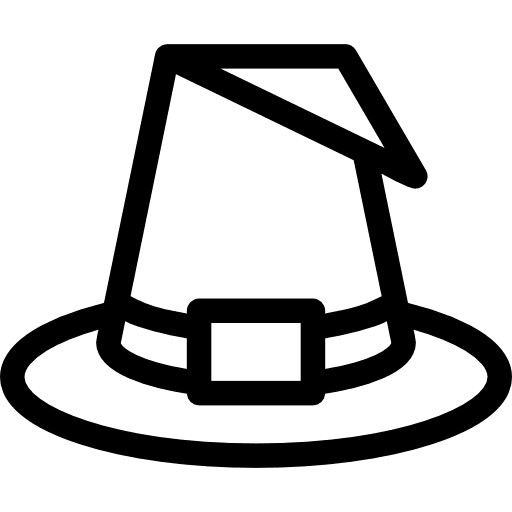 Witch costume witch hat icon