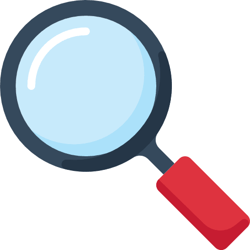 Magnifying glass zoom detective tools and utensils icon