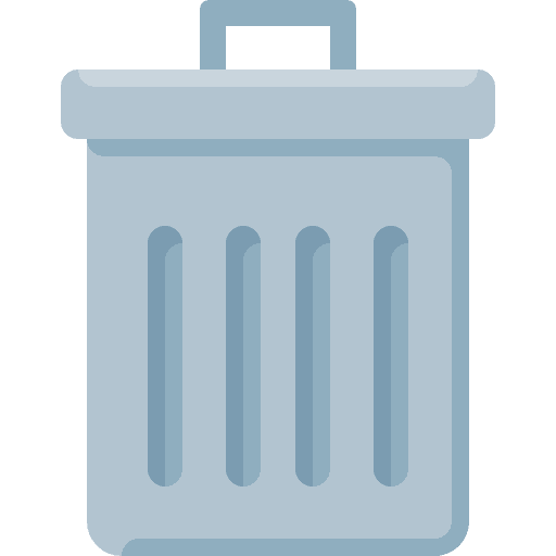 Garbage bin basket tools and utensils icon