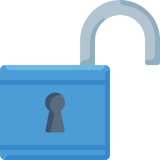 Unlock tools and utensils secure unlocked icon