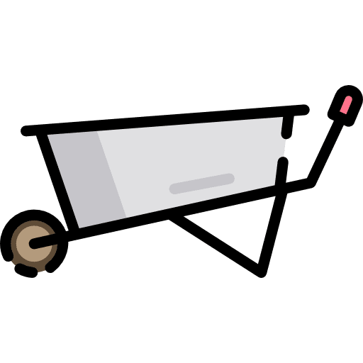 Wheelbarrow construction and tools construction farming and gardening icon