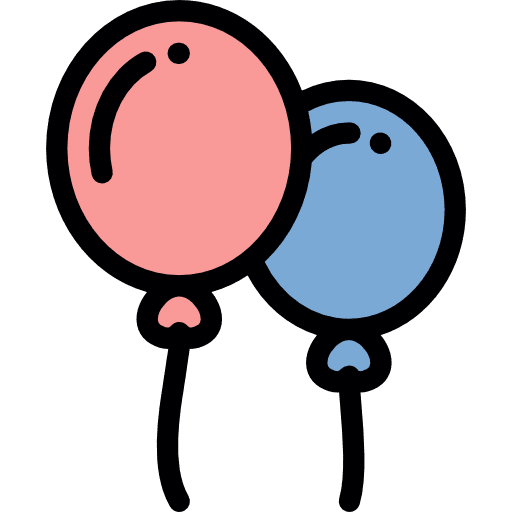 Balloons birthday new year kid and baby icon