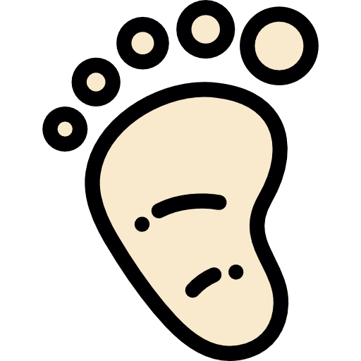 Footprint body parts people feet icon