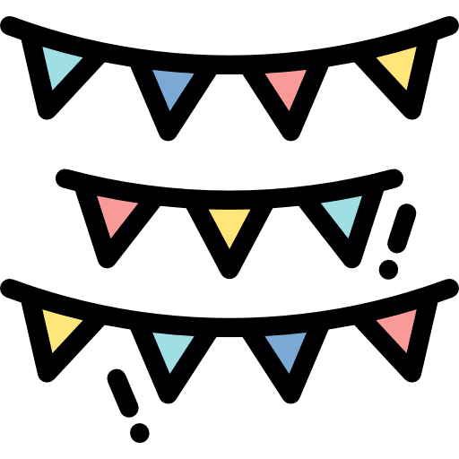 Decoration garlands birthday and party ornaments icon