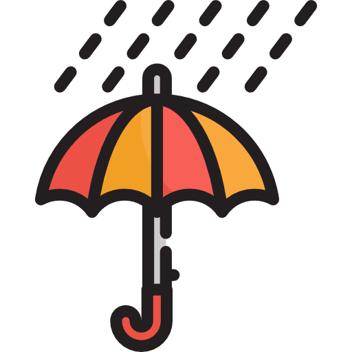 Umbrella winter season weather raindrops icon