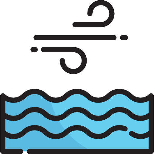 Calm lake weather inland icon