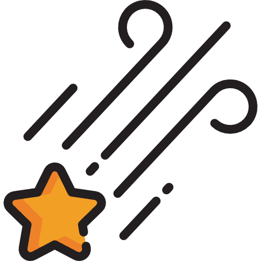 Shooting star universe gold star shooting star icon