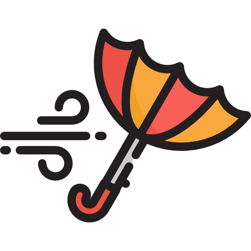 Wind windy umbrella weather icon