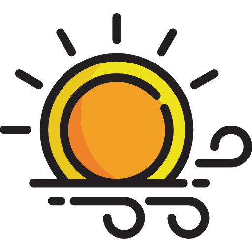 Windy sun cold sunny icon