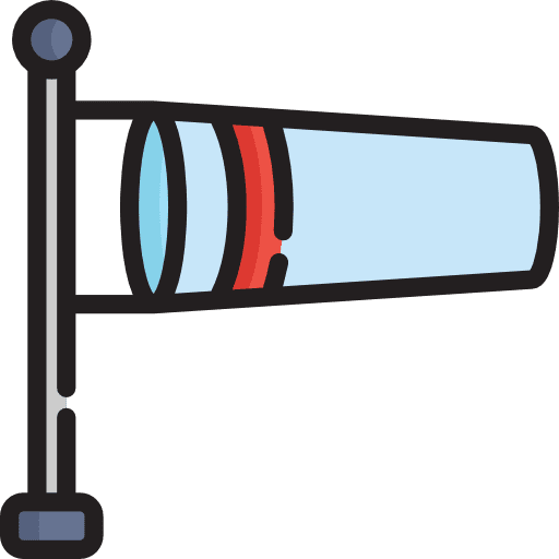 Windy warning measurement sign icon