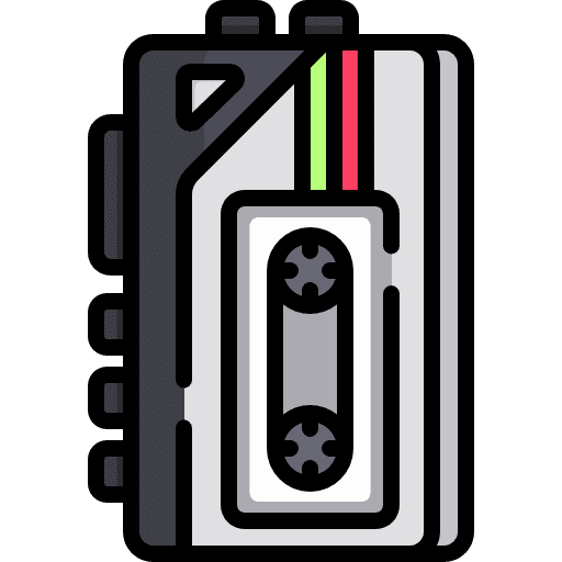 Cassette technology musical music and multimedia icon