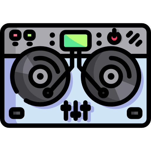 Dj mixer mixing music and multimedia dj icon