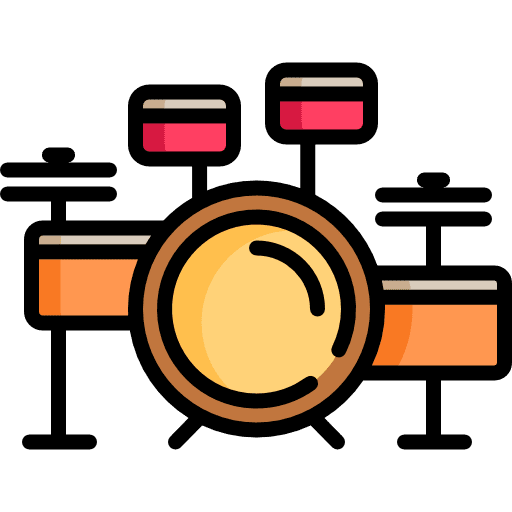 Drum set percussion instrument music and multimedia drum icon