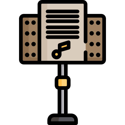 Music stand music and multimedia score music icon