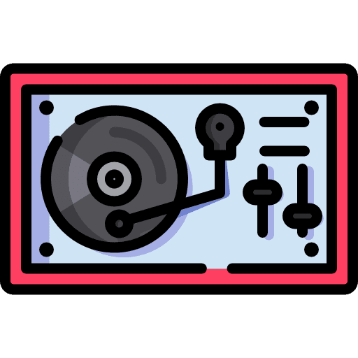 Turntable record player lp music player icon