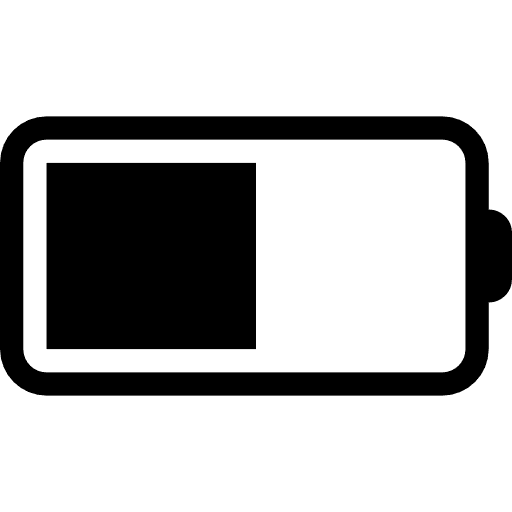 Half battery interface status energy storage icon
