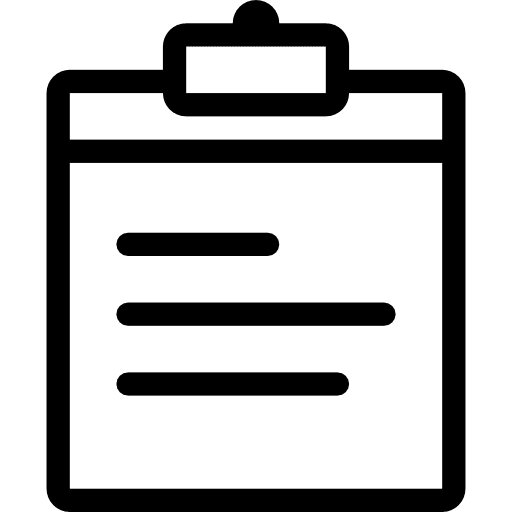 Clipboard verification tools and utensils education icon