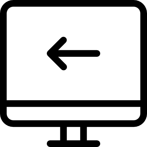 Computer down arrow screen multimedia icon