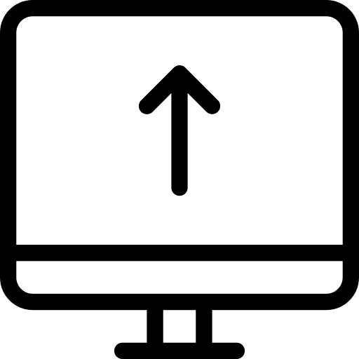 Computer tv upload technology icon