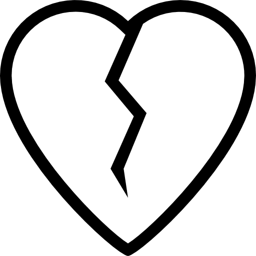 Broken heart heartbreak romantic shapes icon