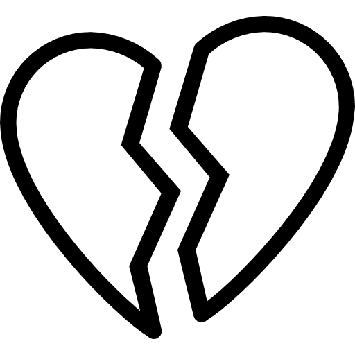 Broken heart love heartbreak broken heart icon