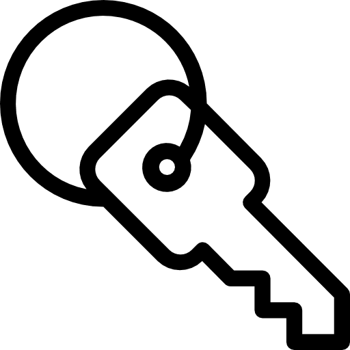 Key access tools and utensils door key icon