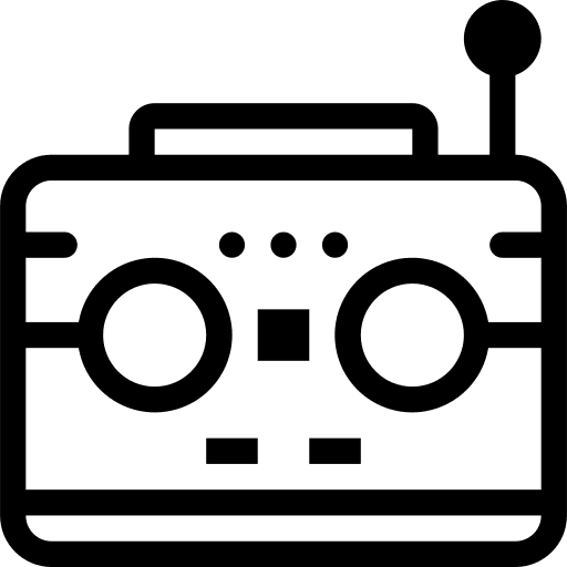 Radio cassette audio musical icon