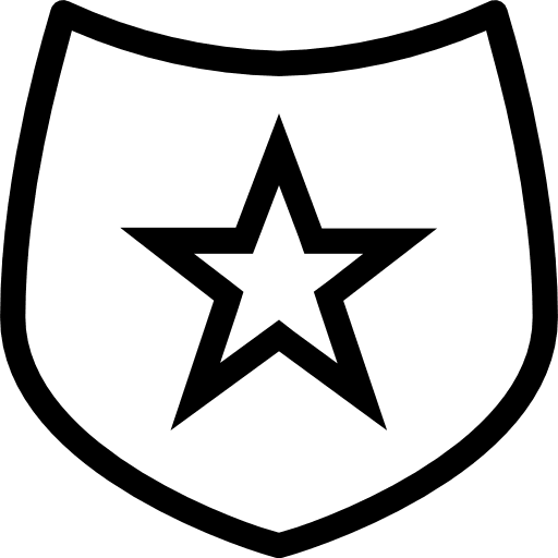 Shield weapons shield star icon