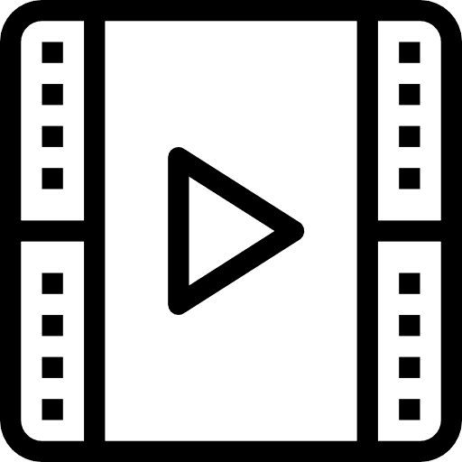 Video player interface play button movie icon