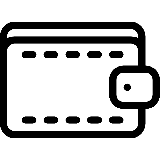 Wallet billfold card holder icon