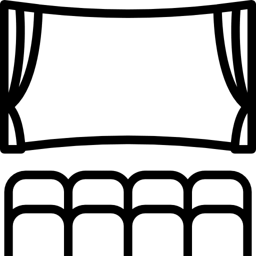 Cinema theater people movies icon