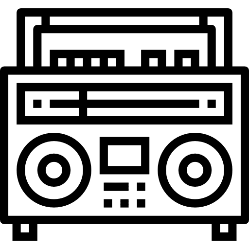 Radio cassette radio vintage radio box icon