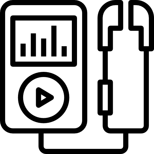 Music player earphones music player technology icon