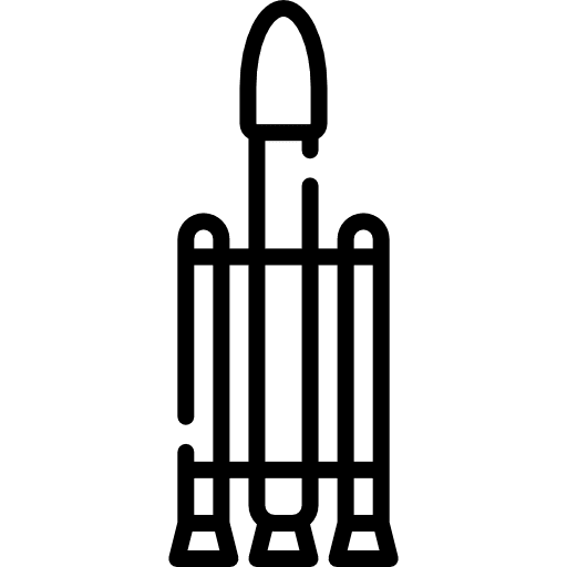 Rocket business and finance rocket ship transport icon