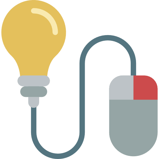 Idea light bulb mouse pointer idea icon