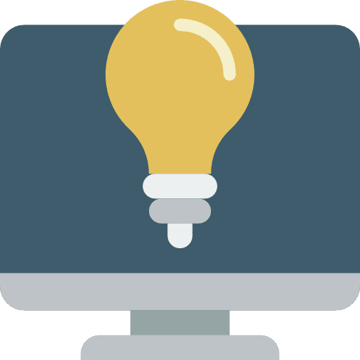Monitor light bulb idea technology icon
